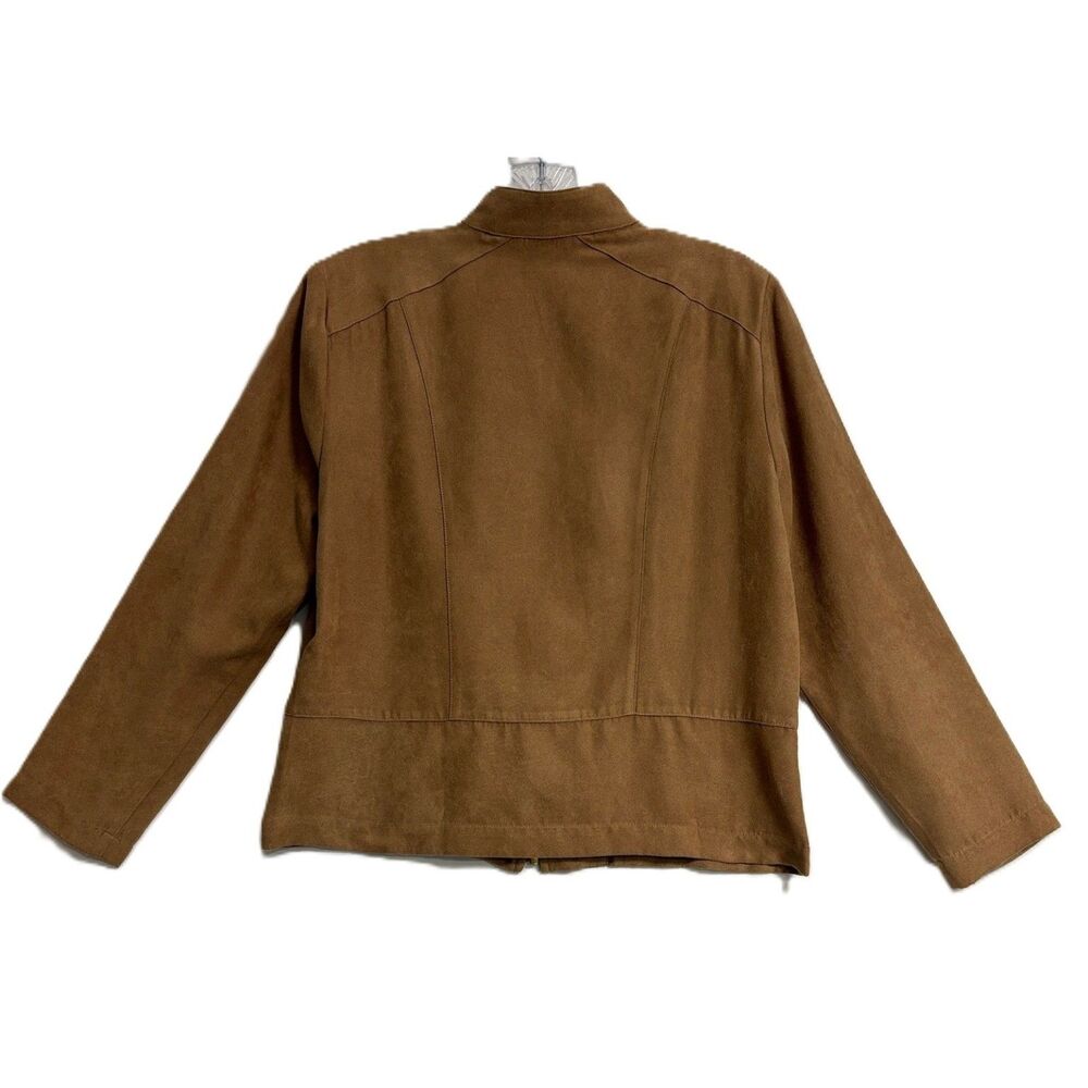 Draper's & Damon's Faux Suede Zip Jacket  Braided Trim Western Bohemian Chic PS - Picture 3 of 11